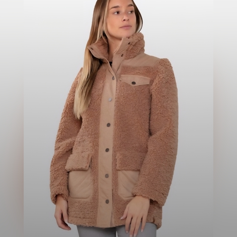 Obermeyer Women Andie Sherpa Jacket Coat Teddy Gorpcore Grandma Cottage Western